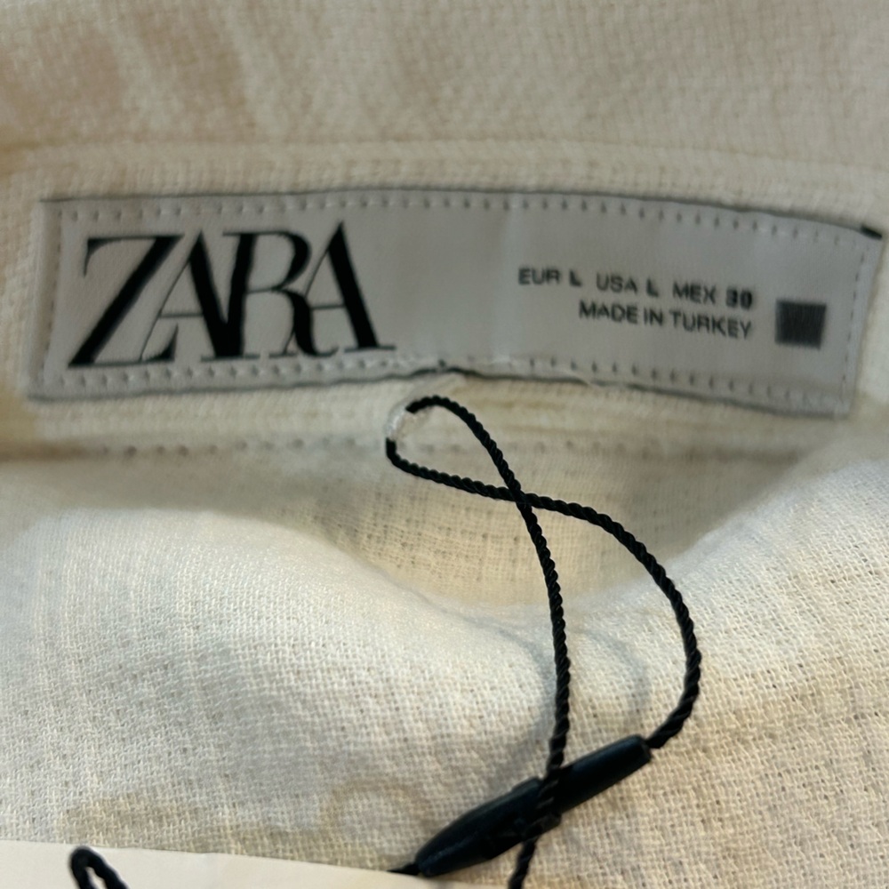 NWT- Zara off-white rustic overshirt - Picture 9 of 13